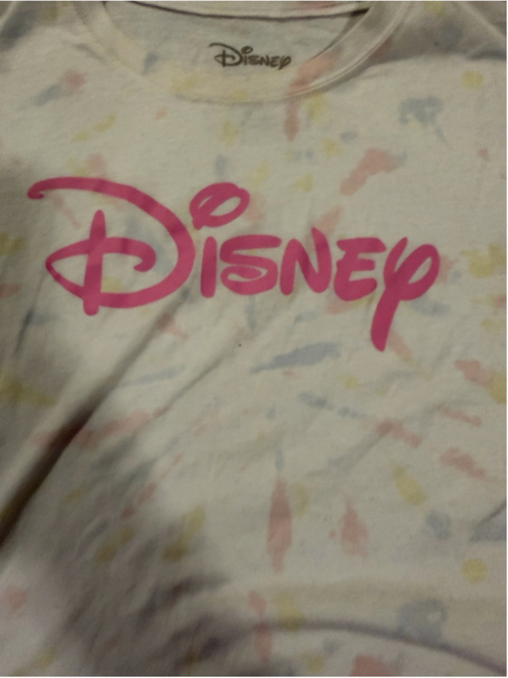 Disney Pastel Pastel Tie Dye Crop T-Shirt Large - Picture 2 of 4